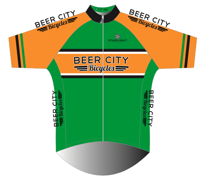 Beer City Bikes Active Jersey - Green/Orange